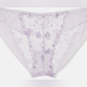 Victoria's Secret M Body by Victoria Sheer Floral Lavender Panty